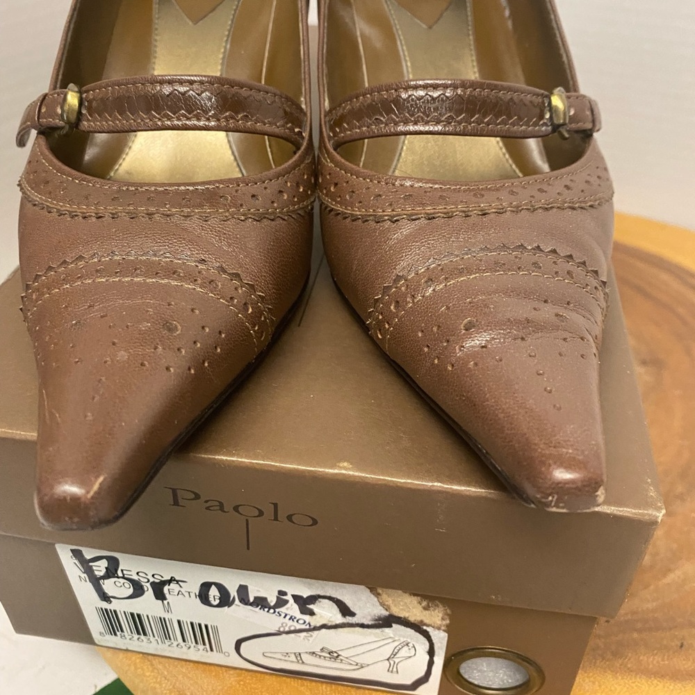 Paolo VAnessa Brown Leather Heels - Picture 3 of 8